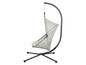 Un fauteuil suspendu gris avec un cadre en métal.