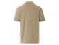 Polo beige à col contrastant.