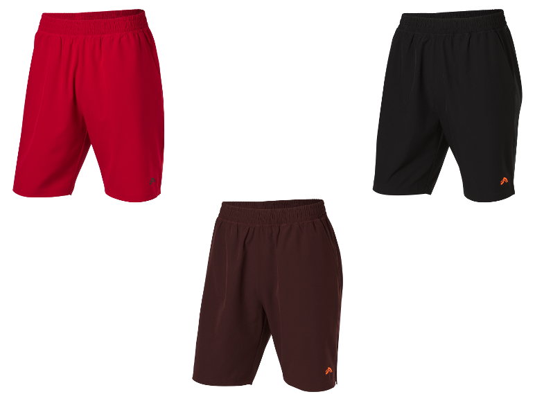 Trois shorts de sport de couleurs différentes.