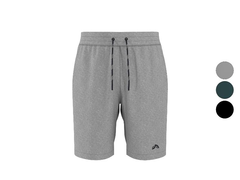 Shorts gris pour hommes avec cordon de serrage et logo, disponibles en trois couleurs.
