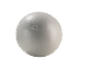 Ballon de gymnastique gris sur fond noir.
