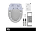 Abattant de toilette Eisl avec kit de fixation et instructions de montage.