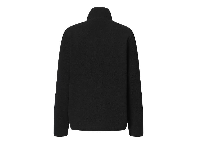 Sweat-shirt polaire noir à col montant.