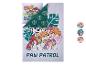 Parure de lit enfant avec les chiots de la Pat' Patrouille et des motifs de feuilles tropicales.