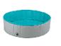 Piscine pliable pour animaux de compagnie, grise et turquoise