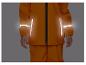 Imperméable et pantalon orange avec des bandes réfléchissantes pour enfants.