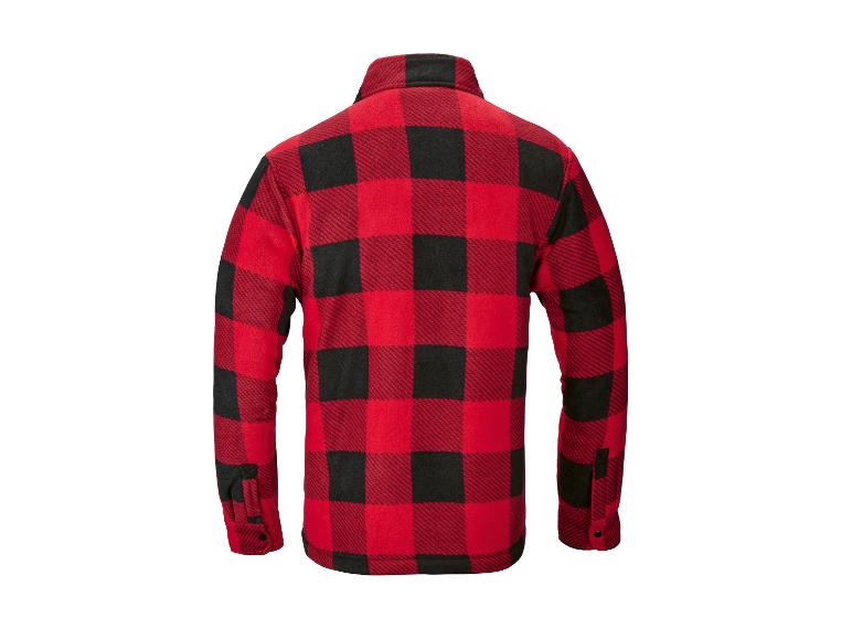 Chemise polaire à carreaux rouge et noir, vue de dos