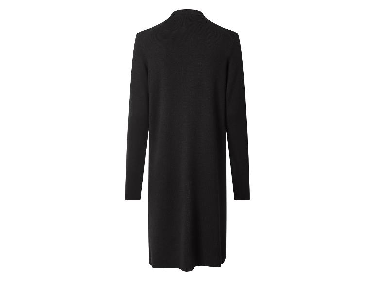 Cardigan long noir pour femme, vue de dos