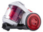 Un aspirateur Dirt Devil avec un bac à poussière rouge.