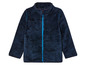 Une veste en polaire bleu foncé avec une fermeture éclair bleue