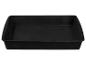 Plat à pâtisserie rectangulaire noir.