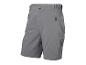 Shorts de sport gris pour homme avec fermetures éclair et taille ajustable.