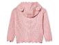 Un pull rose en tricot avec une capuche et des oreilles.