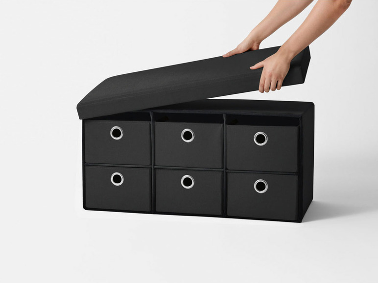 Banc-coffre de rangement, avec 6 tiroirs