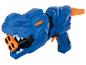 Pistolet jouet bleu en forme de dinosaure.