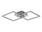 Plafonnier LED moderne avec structure en carrés entrecroisés, finition aluminium.