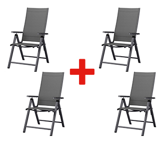 LIVARNO home Lot de 4 fauteuils HOUSTON