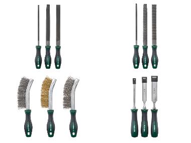 PARKSIDE® Set de limes / Set de râpes / Set de brosses métalliques / Set de ciseaux à bois, 3 pièces.