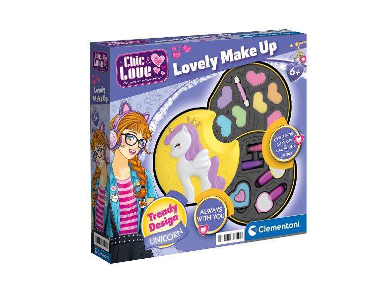 Set de maquillage Chic & Love Lovely Make Up thème licorne de Clementoni