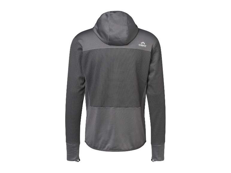 Sweat à capuche Crivit gris pour homme, vue arrière.