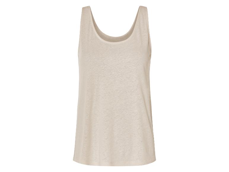 Débardeur beige en coton léger.