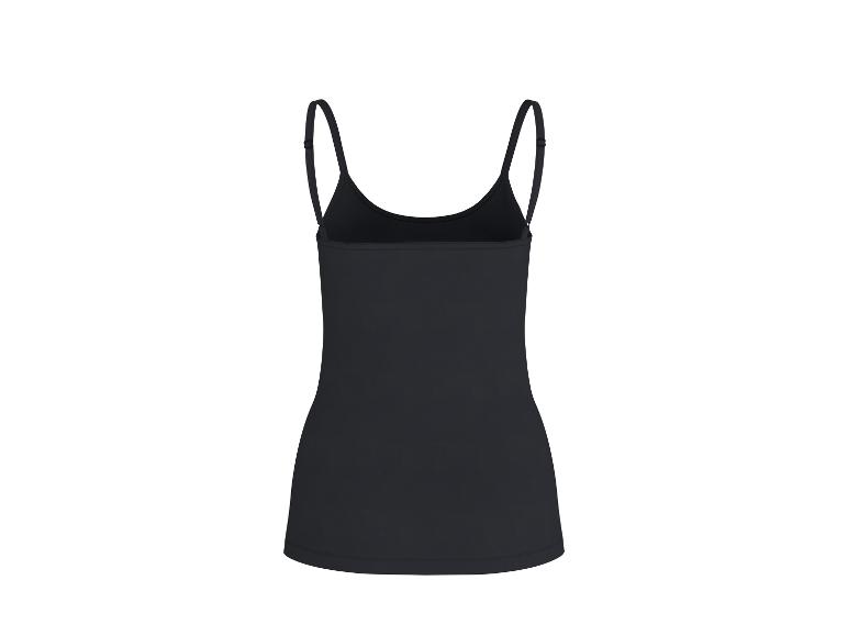 Débardeur noir à fines bretelles pour femme, vue arrière.