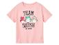 T-shirt rose pâle avec des personnages Squishmallows et le texte "Team Squish".