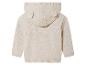 Pull en maille beige à capuche et oreilles pour bébé.