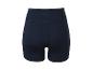 Short de sport femme bleu foncé taille haute avec logo discret.
