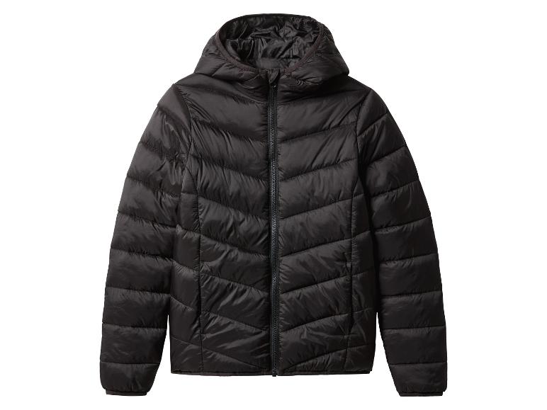 Veste noire rembourrée à capuche.