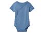 Body bébé bleu à manches courtes avec fermeture cache-cœur.
