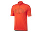 Un maillot de vélo orange avec une fermeture éclair.