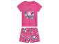 Pyjama rose Peppa Pig : haut et short à motifs tropicaux.