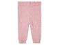 Pantalon en tricot rose pour bébé.