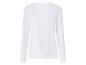 T-shirt blanc à manches longues et col rond.