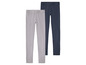 Deux leggings en gris et bleu.