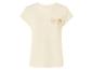 T-shirt crème à manches retroussées avec un motif coquillage doré 'Sea la vie'.