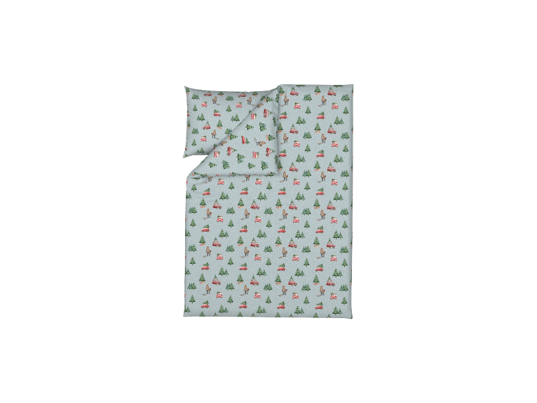 Parure de lit en flanelle fine microfibre LIVARNO home avec motif de Noël.