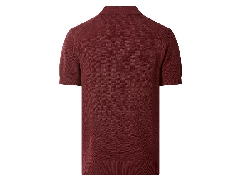 Polo en maille à manches courtes pour homme bordeaux, vue de dos.