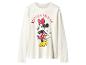 T-shirt blanc à manches longues avec un graphique de Minnie Mouse et le texte 'MINNIE MOUSE'.