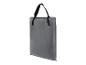 Sac de courses gris avec poignées noires, présenté en angle.