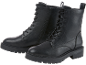 Bottines noires à lacets et semelle épaisse.