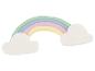 Arc-en-ciel pastel avec des nuages en pâte à modeler.