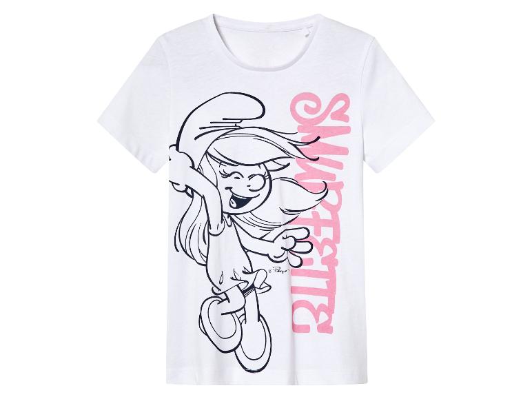 T-shirt blanc avec impression Smurfette
