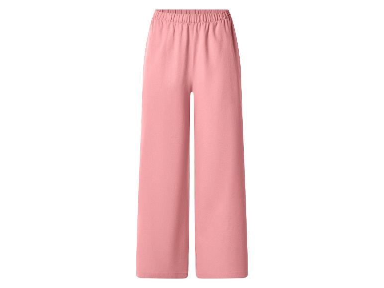 Pantalon large rose pour femme avec taille élastique