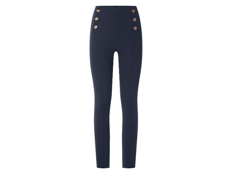 Legging bleu marine taille haute avec boutons dorés