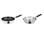 Poêles SILVERCREST® Premium en acier inoxydable: une revêtue, une non revêtue, Ø 24 cm.