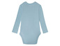 Un body bébé à manches longues de couleur bleu clair.