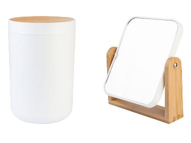 LIVARNO® Poubelle de salle de bains ou Miroir grossissant en bambou