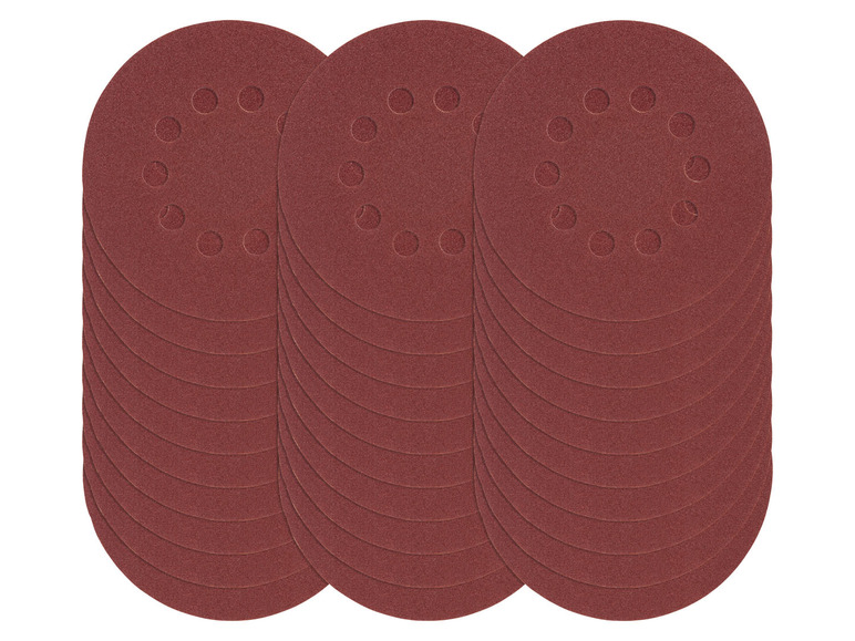 Trois paquets de papier abrasif avec des trous.